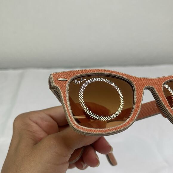 RayBan Original Wayfarer Denim Orange Sunglasses Handmade in Italy summer spring - Picture 3 of 10